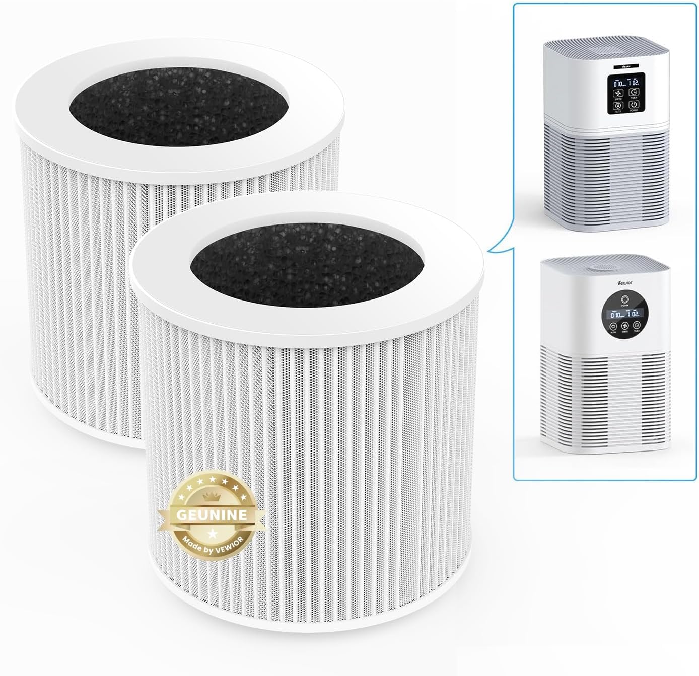 VEWIOR Official A1 A1W Air Purifier Replacement Filter H13 True HEPA Air Purifier Filter, Compatible with VEWIOR HQSC-50 HQKJ-80 A1 A1W Air Purifier, 2-Pack VEWIOR Official A1 A1W Air Purifier Replacement Filter H13 True HEPA Air Purifier Filter, Compatible with VEWIOR HQSC-50 HQKJ-80 A1 A1W Air Purifier, 2-Pack