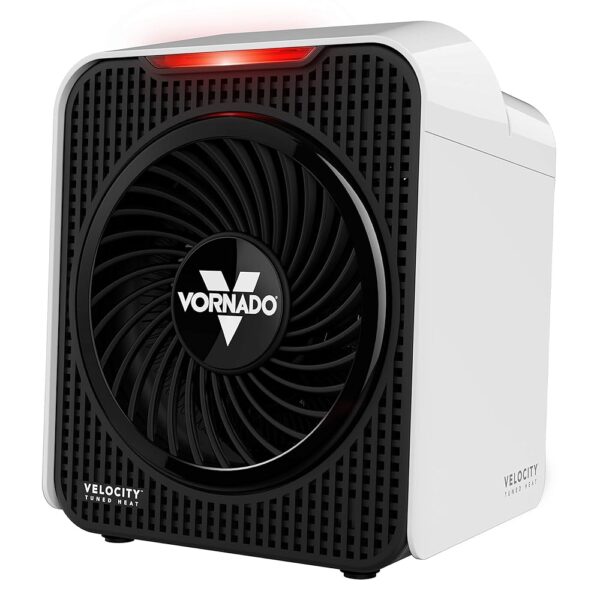 Vornado Velocity 1 Personal Space Heater with 2 Heat Settings and Advanced Safety Features, Small, White