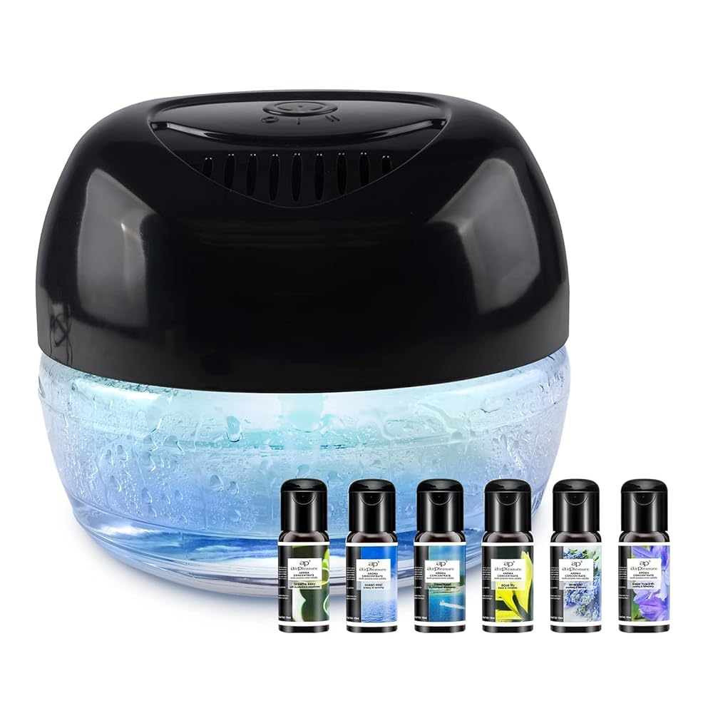 Water-Based Purifier Air Washer, Revitalizer with 7 Color lights- Plus Lavender, Aqua Lily, Breathe Easy, Ocean Mist, Neverland, Water Hyacinth, 15ml Each Water-Based Purifier Air Washer, Revitalizer with 7 Color lights- Plus Lavender, Aqua Lily, Breathe Easy, Ocean Mist, Neverland, Water Hyacinth, 15ml Each
