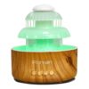 Water Flowing Cool Mist Humidifier for Bedroom, Waterfall Dry Air Pet Humidifier with Raining Sound & 8 Colors Night Light, Home Decor Anti-allergy Humidifier for Toddle, Baby,...