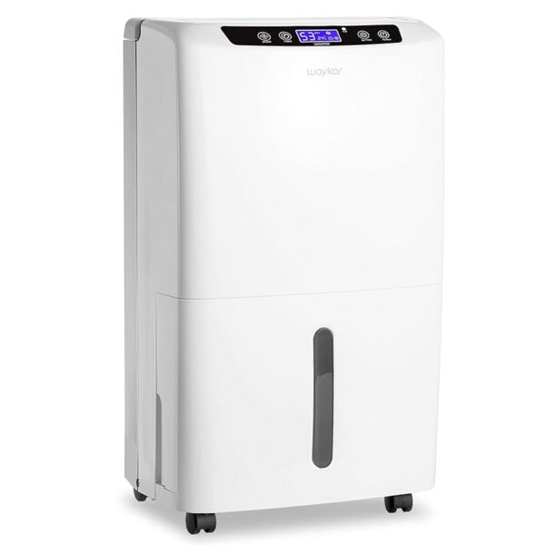 Waykar 2000 Sq. Ft Dehumidifier for Home and Basements, with Auto or Manual Drainage, 0.66 Gallon Water Tank Capacity