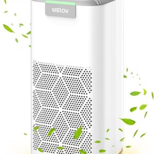 WELOV Air Purifiers for Home Large Room: H13 HEPA Air Purifiers for Pet Allergy, 1570 Sq Ft Coverage Air Quality Monitor Removes Pet Hair Dander Pollen Smoke Dust Mold, 23dB Air...