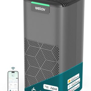 WELOV World's 1st Matter Smart Air Purifier, Air Purifiers for Home Covers 1570 Ft², 99.997% Filtration Efficiency of Particles 0.1-0.3 μm, H13 True HEPA PM2.5 Monitor, Sleep...