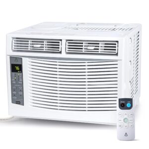 Window Air Conditioner, 6000Btu Energy Saving Window Air Conditioner Cools Up to 250 Sq. Ft., Dehumidifier & Fan with ECO Mode, A/C Window Unit, Auto-Restart, 3 Fan Speeds, White