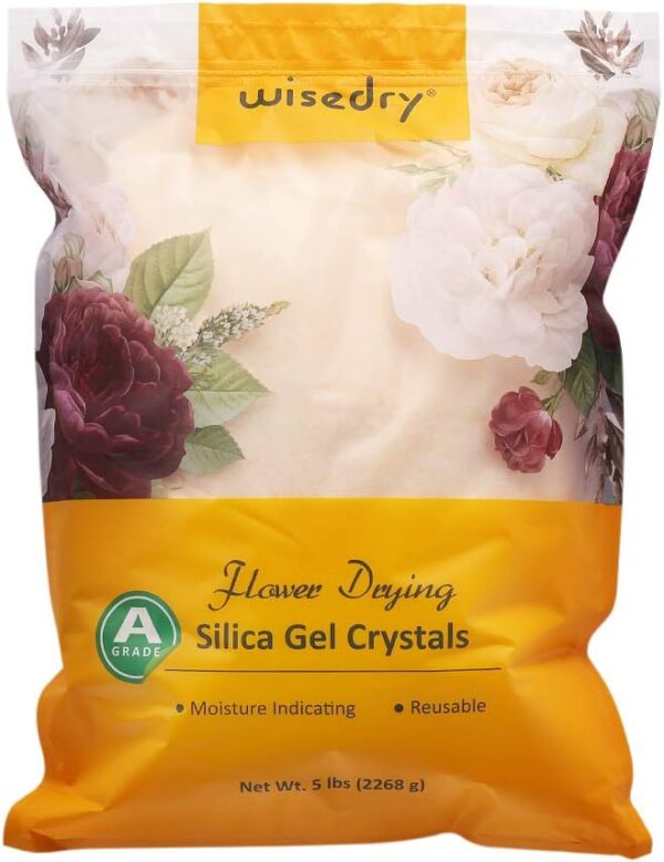 wisedry Silica Gel Flower Drying Crystals - 5 LBS, Color Indicating, Reusable