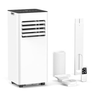 ZAFRO 10,000 BTU Portable Air Conditioners Cool Up to 450 Sq.Ft, 4 Modes Portable AC Unit with Remote Control/LED Display/24Hrs Timer/Installation Kits for Home/Office/Dorms, White