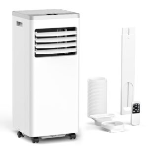 ZAFRO 8,000 BTU Portable Air Conditioners Cools Up to 350 Sq.Ft, 4 Modes Portable AC with Remote/LED Display/24Hrs Timer for Home/Office/Dorms, White