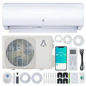 Zstar 36,000 BTU Mini Split AC, 19 SEER2 Wall Mounted AC with Heat Pump & Installation Kits, Ductless Inverter Split-System Air Conditioners Cools up to 2500 Sq.Ft, WIFI and...