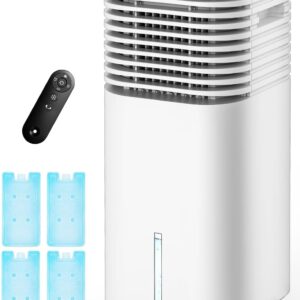 4-IN-1 Portable Air Conditioners, Evaporative Air Cooler w/4 Modes & 3 Speeds, 15H Timer for Smart Auto-off, 2-Gal Tank for 20H Cooling,17FT Remote,No Hose...