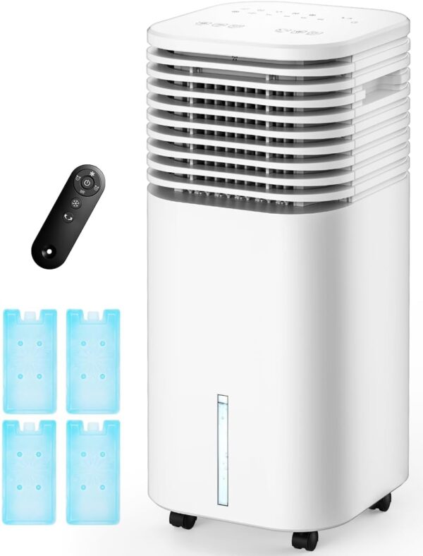 4-IN-1 Portable Air Conditioners, Evaporative Air Cooler w/4 Modes & 3 Speeds, 15H Timer for Smart Auto-off, 2-Gal Tank for 20H Cooling,17FT Remote,No Hose...