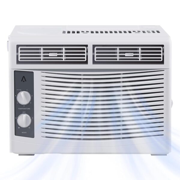 5,000 BTU Small Window Air Conditioner, Cool up to 150 Sq. Ft. Window Unit with Easy-to-Use Mechanical Controls, Quiet Operation, Perfect for Small Bedroom, Living Room, Home...