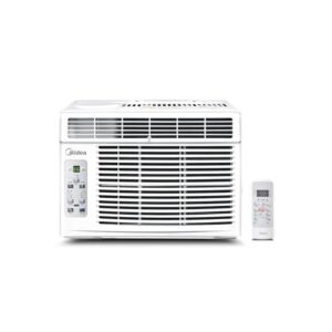 Midea MAW06R1CWT EasyCool Window Air Conditioner, Fan-Cools, Circulates and Dehumidifies up to 250 Sq Ft, Reusable Filter, LCD Remote Control, 6,000 BTU(2024 New), White